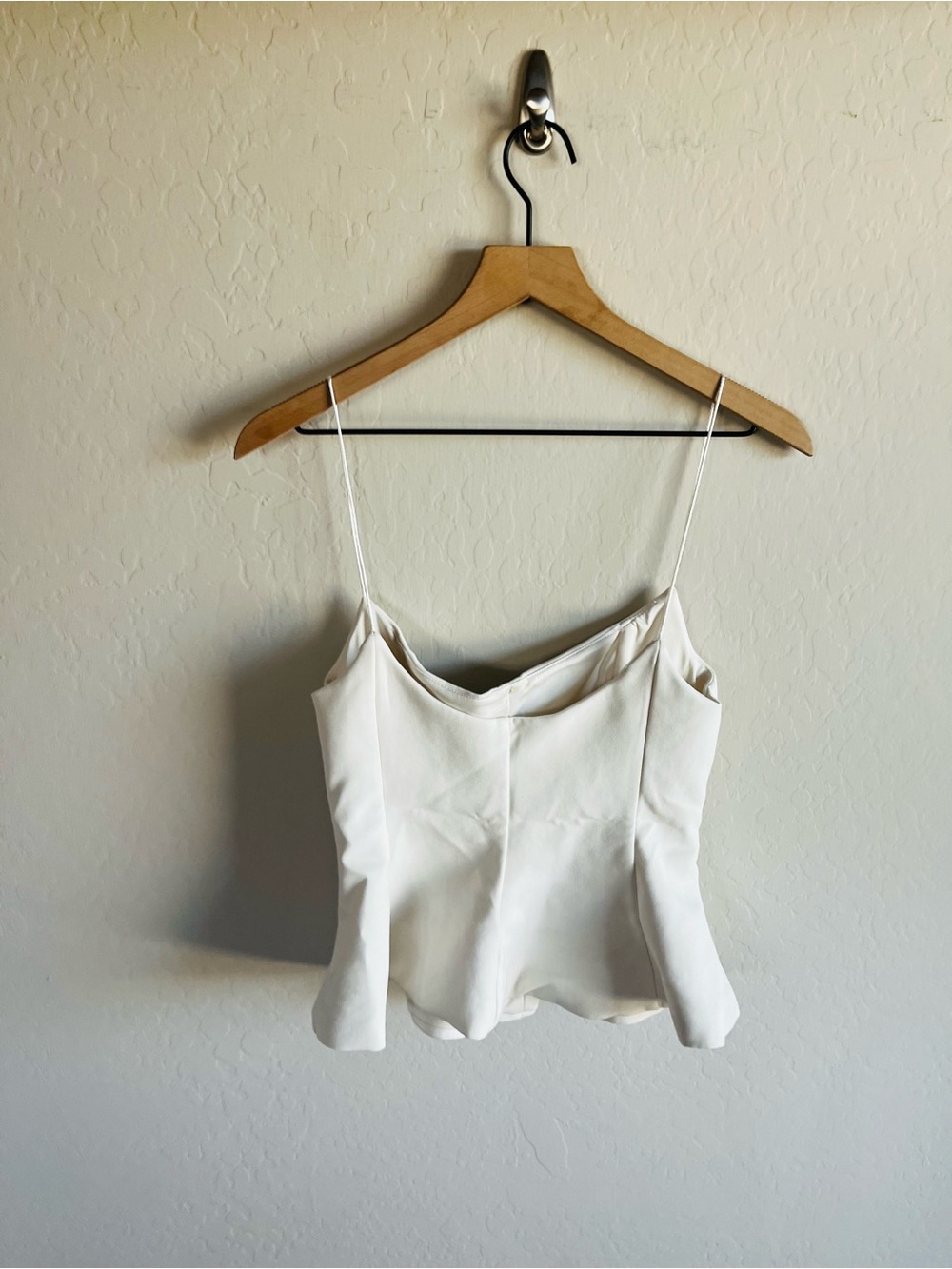 Zara women’s white peplum tank size M coquette glam night out brunch - Picture 4 of 4